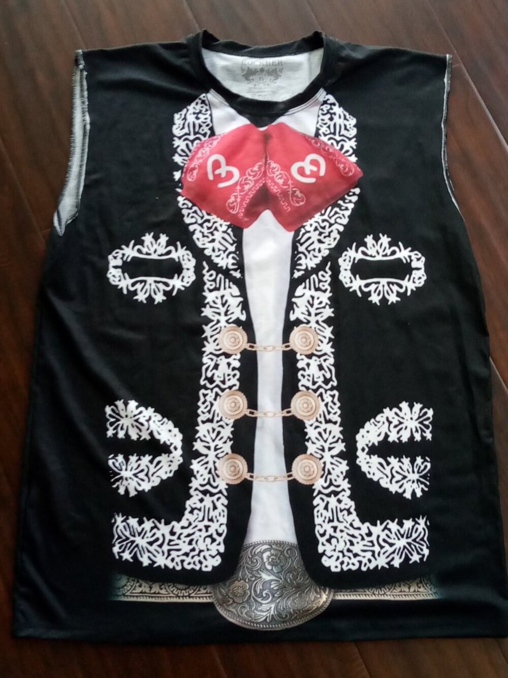 Large Men's Mexican Charo muscle shirt Hollween Costume